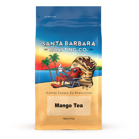 12 oz bag of Mango tea, front label