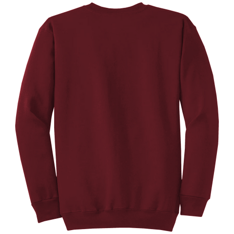Back of the burgundy crewneck sweatshirt, plain