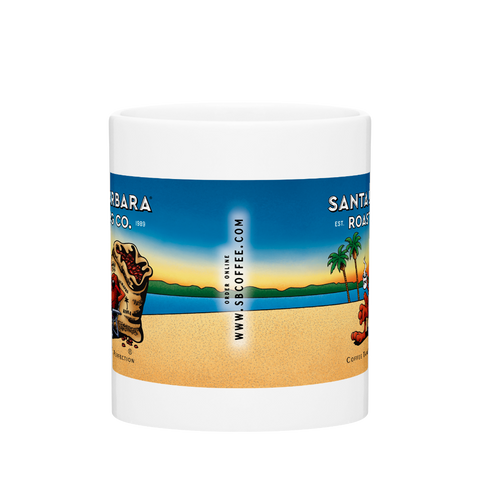 Side of the Full Color C-Handle mug with www.sbcoffee.com printed on the wrap