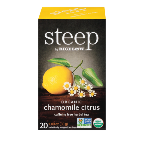 Box of 20 Steep by Bigelow Organic Chamomile Citrus herbal tea bags