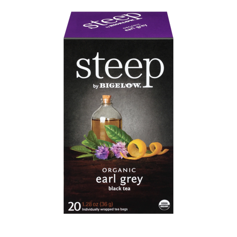 Box of 20 Steep by Bigelow Organic Earl Grey black tea bags