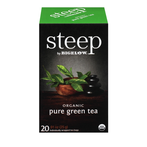 Box of 20 Steep by Bigelow Organic Pure Green tea bags