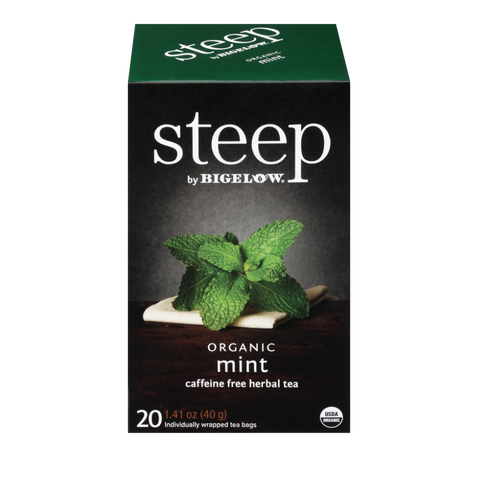 Box of 20 Steep by Bigelow Organic Mint herbal tea bags