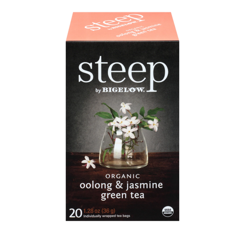 Box of 20 Steep by Bigelow Organic Oolong & Jasmine Green tea bags